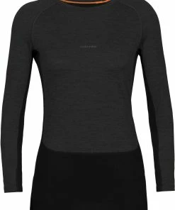 Icebreaker ZoneKnit 200 Haut manches longues à col rond Femme, gris/noir