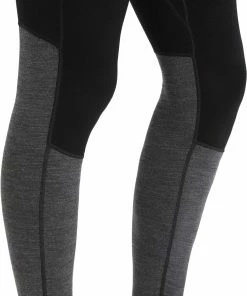 Icebreaker ZoneKnit 260 Leggings Homme, noir/gris -Sous-vêtements Soldes icebreaker zoneknit 260 leggings men black jet heather cb 4 1