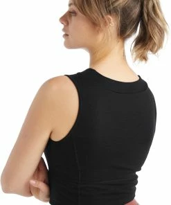 Icebreaker ZoneKnit Débardeur croisé Femme, bleu 12 Icebreaker ZoneKnit Débardeur croisé Femme, bleu -Sous-vêtements Soldes icebreaker zoneknit cropped bra tank women black 5 2