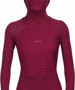 Icebreaker ZoneKnit Sweat à capuche isolé à manches longues Femme, rose