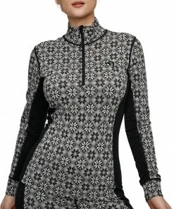 Kari Traa Rose haut à fermeture éclair torse Femme, beige/violet -Sous-vêtements Soldes kari traa rose half zip top women black 3