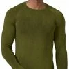 Odlo Kinship Performance Wool 200 Haut Couche de base col ras du cou manches longues Homme, olive -Sous-vêtements Soldes odlo kinship performance wool 200 ls baselayer crew neck top men avocado melange 1 1