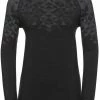 Odlo Kinship Performance Wool 200 Haut couche de base col ras du cou manches longues Femme, noir -Sous-vêtements Soldes odlo kinship performance wool 200 ls baselayer crew neck top women black melange 1 1