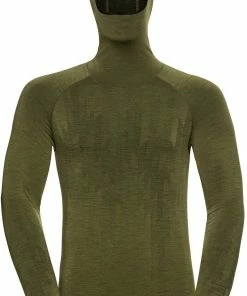 Odlo Kinship Performance Wool 200 Haut couche de base manches longues masque Homme, olive