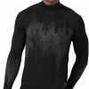 Odlo Kinship Performance Wool 200 Haut couche de base manches longues col roulé fermeture éclair torse Homme, noir/gris -Sous-vêtements Soldes odlo kinship performance wool 200 ls halfzip baselayer turtle neck top men black melange 1