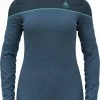 Odlo Revelstoke Performance Wool 150 Haut couche de base col ras du cou manches longues Femme, rouge -Sous-vêtements Soldes odlo revelstoke performance wool 150 ls baselayer crew neck top women blue wing teal melange polynya 1 1