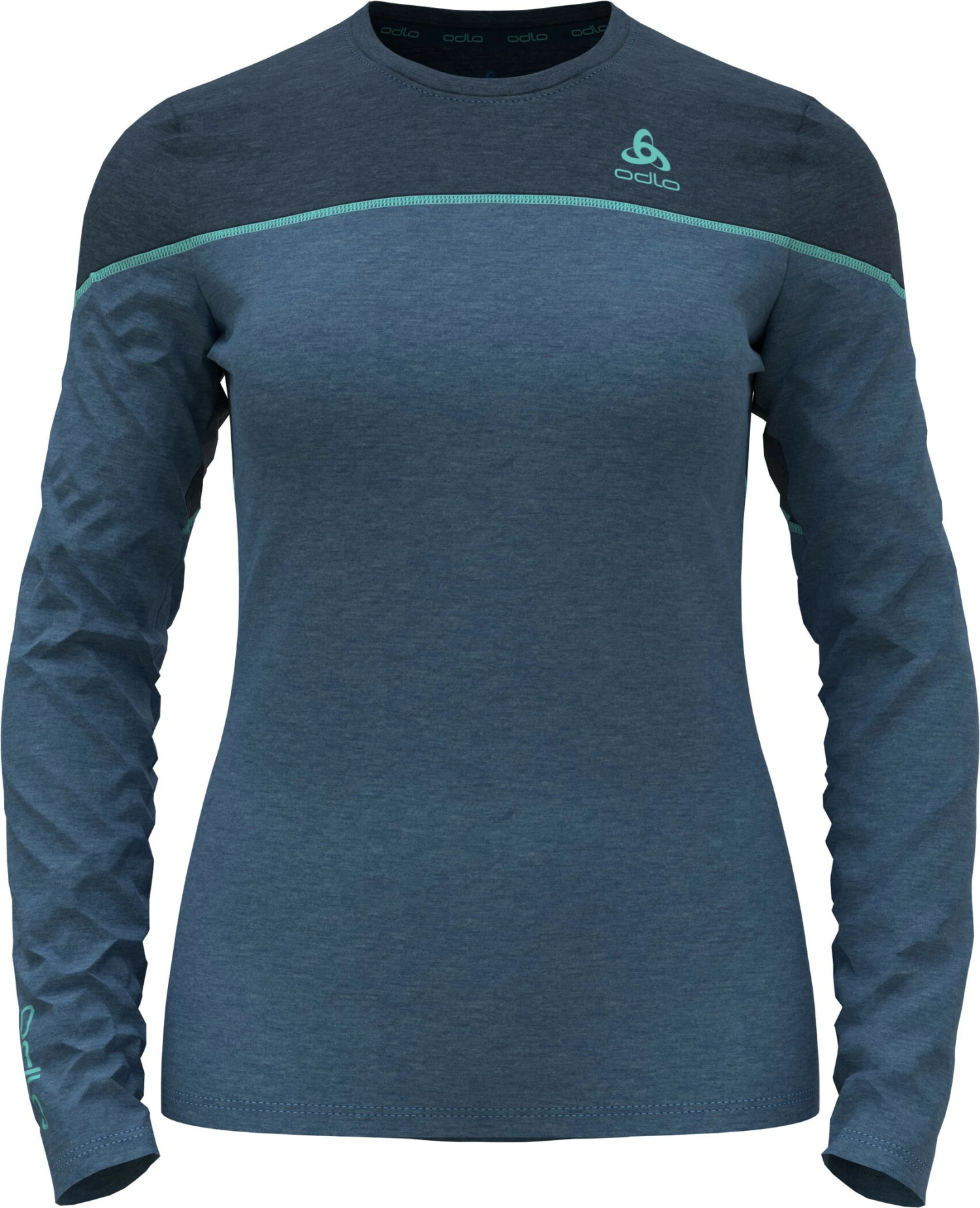 Odlo Revelstoke Performance Wool 150 Haut couche de base col ras du cou manches longues Femme, Bleu pétrole 3 Odlo Revelstoke Performance Wool 150 Haut couche de base col ras du cou manches longues Femme, Bleu pétrole