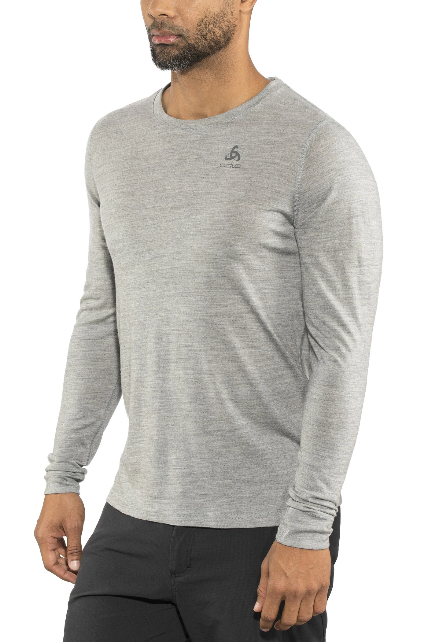 Odlo Suw Natural T-shirt manches longues à col ras-du-cou Homme, gris 4 Odlo Suw Natural T-shirt manches longues à col ras-du-cou Homme, gris – Image 2