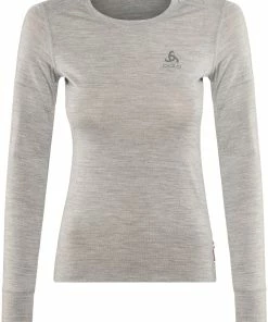 Odlo Suw Natural T-shirt manches longues à col ras-du-cou Femme, noir