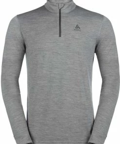 Odlo SUW Natural T-shirt manches longues à col roulé avec demi-zip Homme, noir