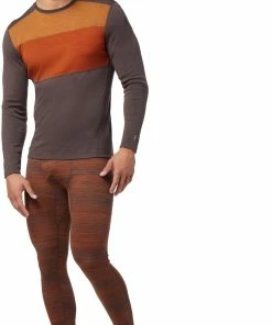 Smartwool Merino 250 Colorblock Haut couche de base ras-du-cou Homme, marron -Sous-vêtements Soldes smartwool merino 250 colorblock baselayer crew top boxed men shale heather 2