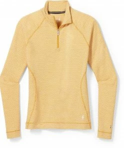 Smartwool Merino 250 Pattern Haut couche de base 1/4 Zip Femme, jaune