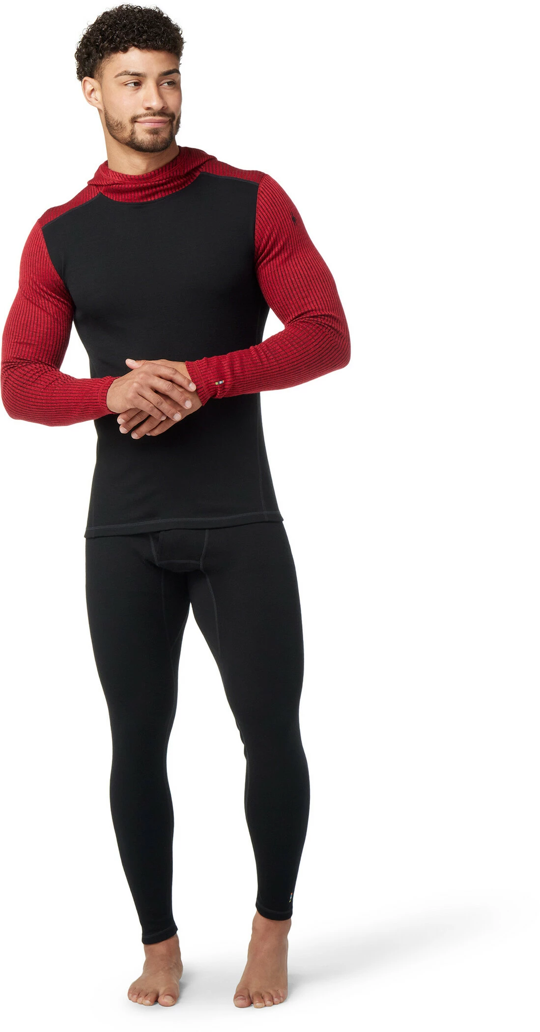 Smartwool Merino Haut couche de base à capuche Homme, rouge/noir 4 Smartwool Merino Haut couche de base à capuche Homme, rouge/noir – Image 2