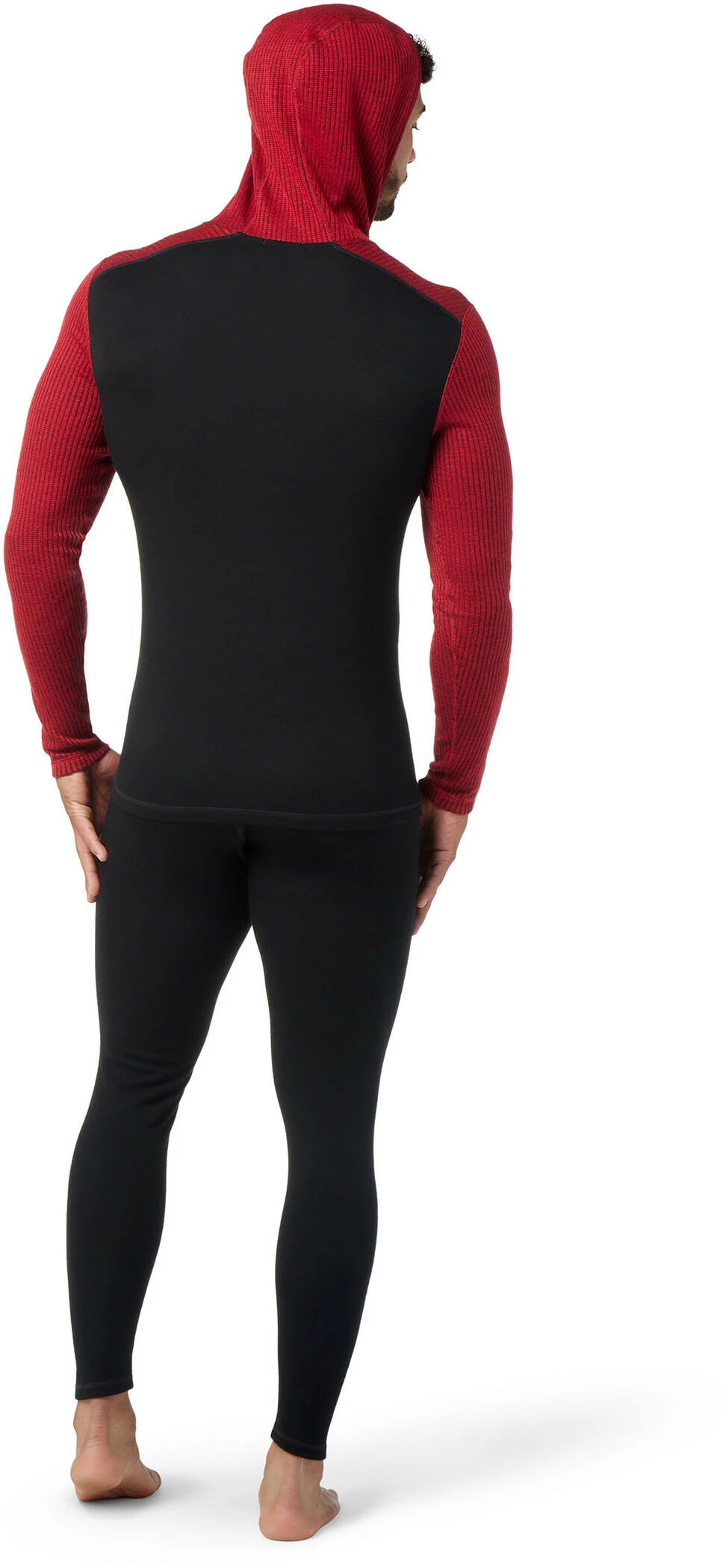 Smartwool Merino Haut couche de base à capuche Homme, rouge/noir 5 Smartwool Merino Haut couche de base à capuche Homme, rouge/noir – Image 3