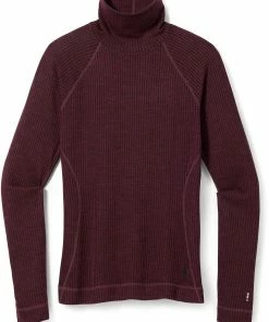 Smartwool Thermal Merino Rib Haut à col roulé Femme, rouge