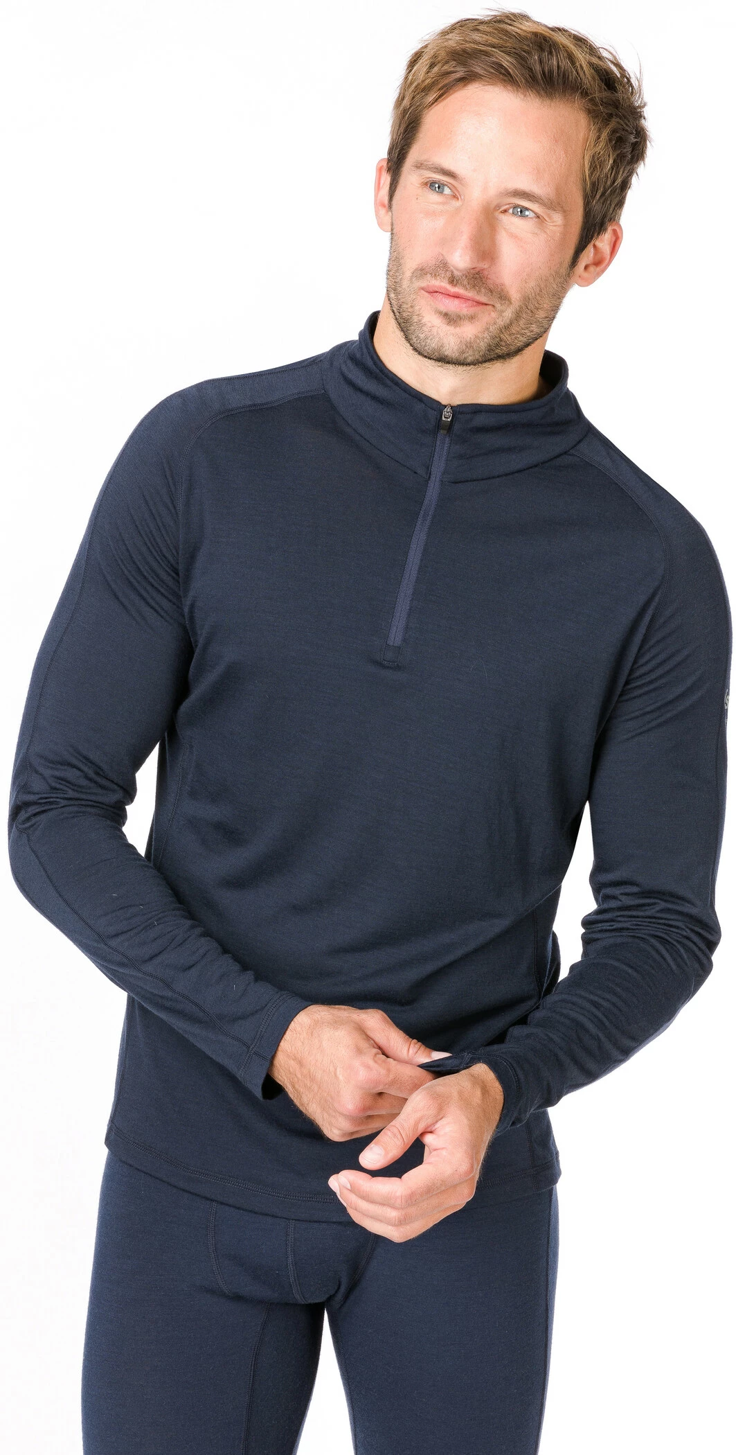 Super.natural Base 175 T-shirt Manches longues Zip 1/4 Homme, bleu 5 Super.natural Base 175 T-shirt Manches longues Zip 1/4 Homme, bleu – Image 3