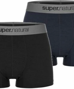 Super.natural Base 175 Boxer Homme, noir/bleu