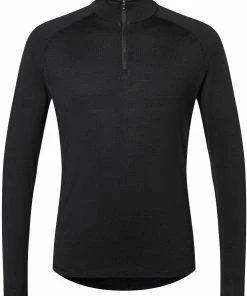 Super.natural Base 230 Chemise à fermeture éclair 1/4 Homme, noir