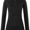 Super.natural Base 230 Chemise à fermeture éclair 1/4 Femme, noir
