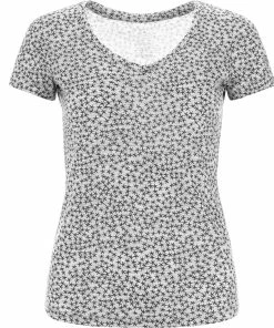 Super.natural Base Print 140 T-shirt à col en V Femme, rose/noir