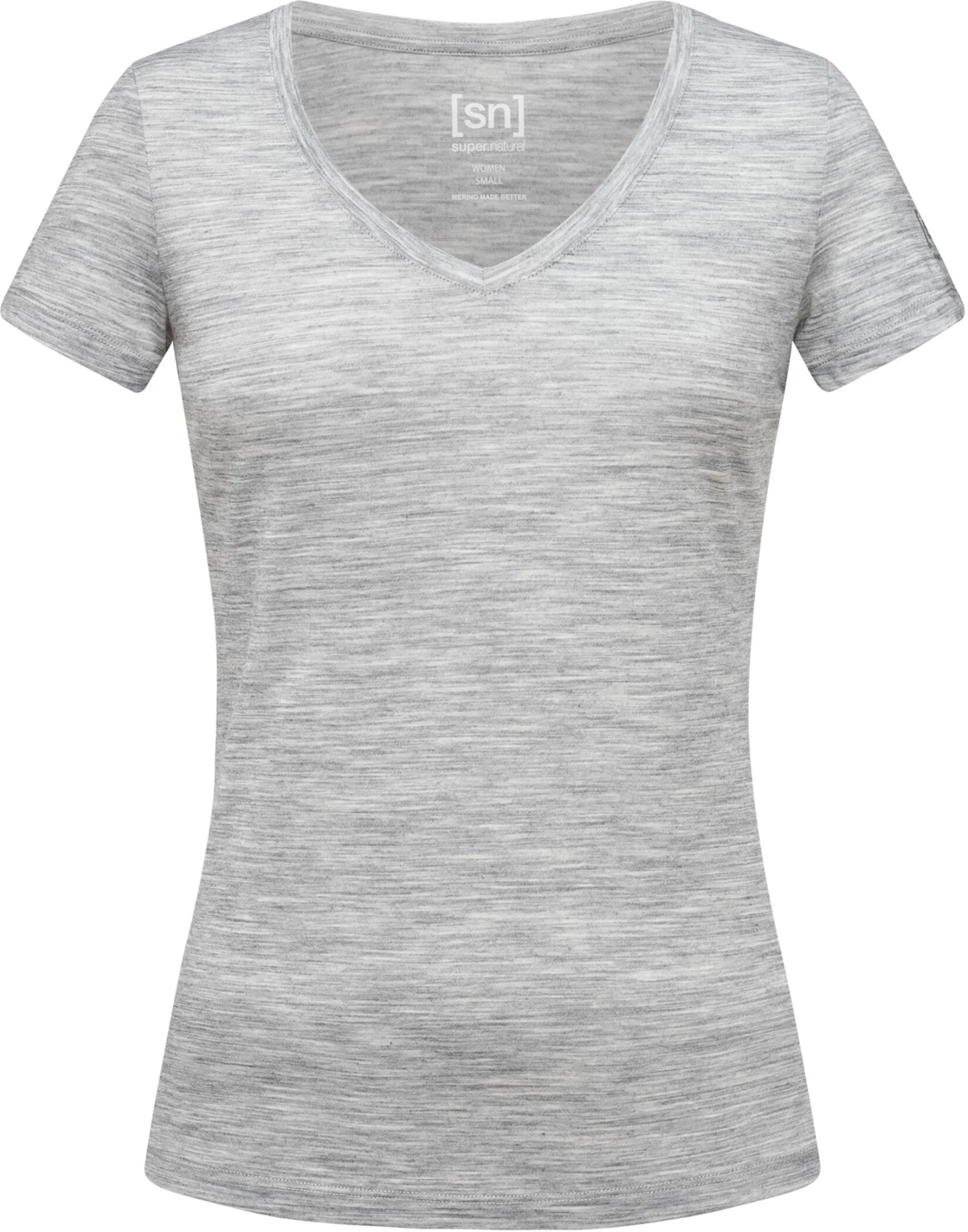 Super.natural BASE V-NECK TEE 140 Femme, gris 3 Super.natural BASE V-NECK TEE 140 Femme, gris