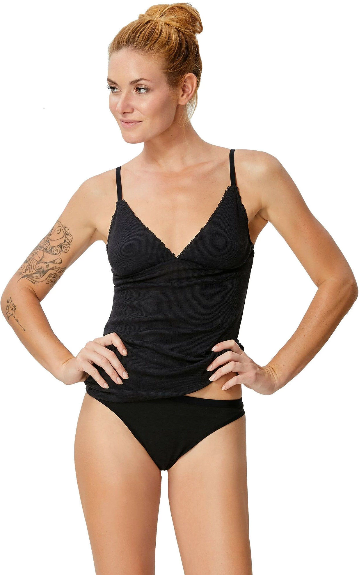 Super.natural Vivien Haut côtelé Femme, noir 5 Super.natural Vivien Haut côtelé Femme, noir – Image 3