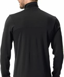VAUDE Monviso T-Shirt à manches longues demi-zip en laine Homme, noir -Sous-vêtements Soldes vaude monviso wool halfzip ls t shirt men black 4