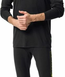 VAUDE Monviso T-Shirt à manches longues demi-zip en laine Homme, noir -Sous-vêtements Soldes vaude monviso wool halfzip ls t shirt men black 5