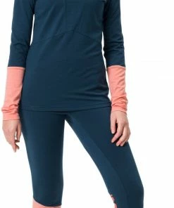 VAUDE Monviso Collants en laine Femme, bleu -Sous-vêtements Soldes vaude monviso wool tights women dark sea 5
