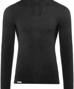 Woolpower 400 Sweat-shirt à col roulé avec demi-zip, noir