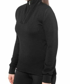 Woolpower 400 Sweat-shirt à col roulé avec demi-zip, olive -Sous-vêtements Soldes woolpower 400 alusvaatteet black 4 2