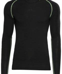 Woolpower Lite T-shirt manches longues à col ras-du-cou, noir